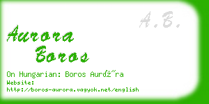 aurora boros business card